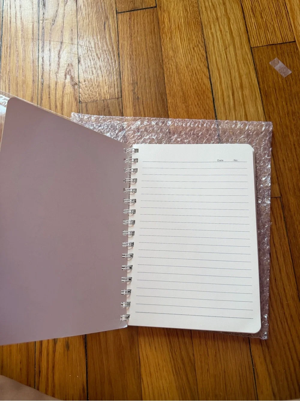 & Other Stories Pink Bunny Spiral Notebook with Blue Bow